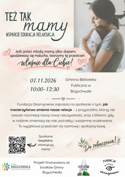 zdjęcie wprowadzające do artykułu: Spotkanie dla mam: „TEŻ TAK MAMY w Boguchwale!