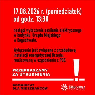 zdjęcie wprowadzające do artykułu: INFORMACJA: WYŁĄCZNIE PRĄDU w Urzędzie Miejskim w 