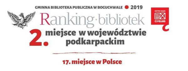 zdjęcie do
													 artykułu Ranking Bibliotek 2019 - sukces Biblioteki w Boguchwale