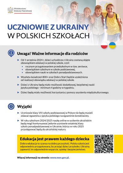 zdjęcie wprowadzające do artykułu: UCZNIOWIE Z UKRAINY W POLSKICH SZKOŁACH – WAŻNE IN